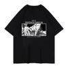 Neon Genesis Evangelion (EVA) Shinji & Asuka Manga Panel Line Art Vintage Oversized Black T-Shirt | Mecha Anime Fan Unisex Streetwear Tee