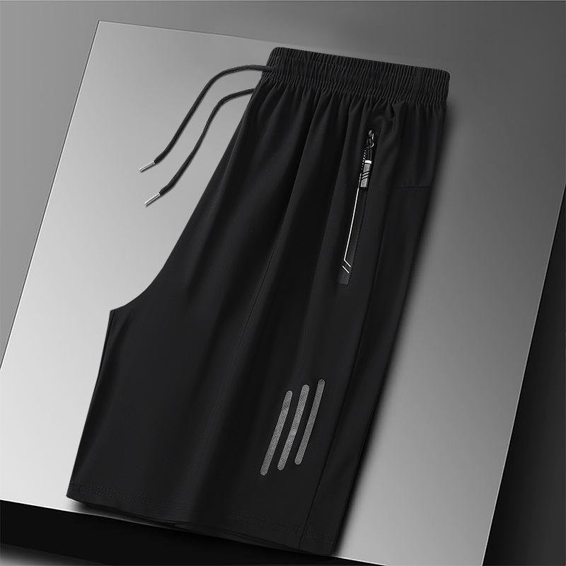 Men's Plus Size Quick-Dry Ice Silk Sports Shorts - Breathable, High Elastic Outdoor Casual Pants