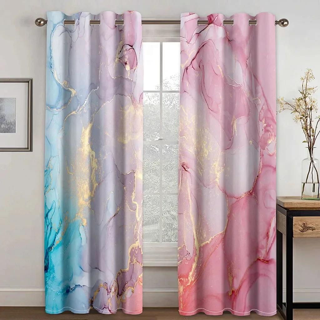 3D Modern Abstract Line Luxury Elegance Cheap 2 Pieces Thin Curtains for Living Room Bedroom Window Drape Home Dec