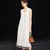 Elegant Tencel Blend V-Neck Sleeveless Maxi Dress