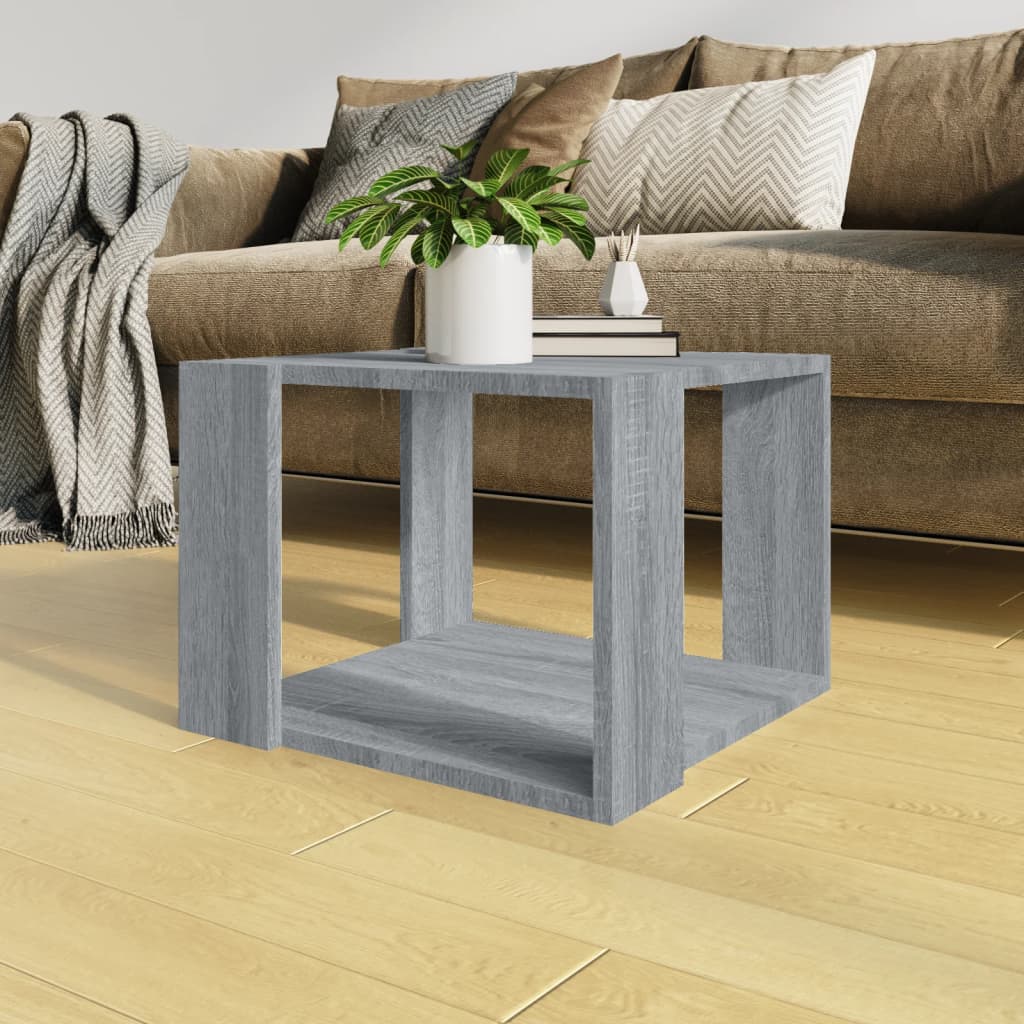  Coffee Table, Grey Oak, 40x40x30 Cm, Wood-based Material
