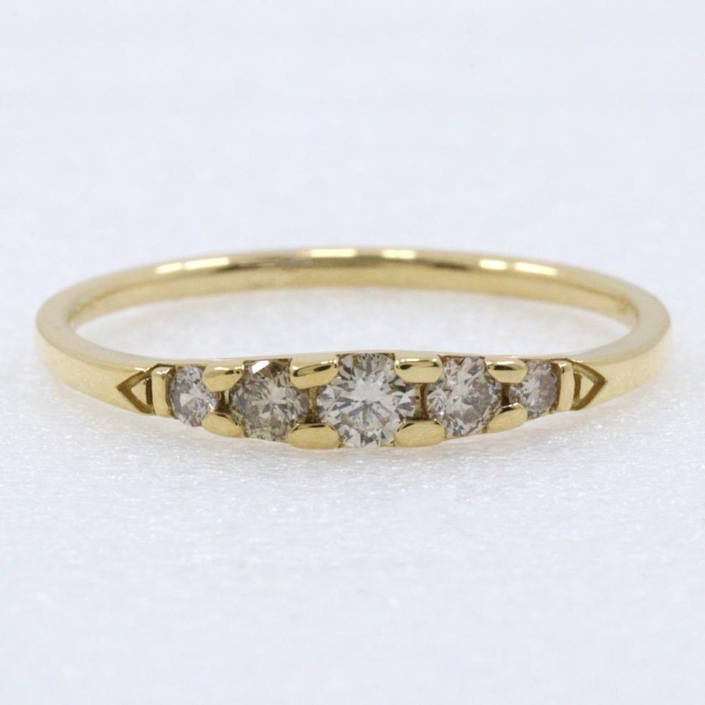 Ring K18 yellow gold/diamond #8.6(US Size) 1.8g Women Used