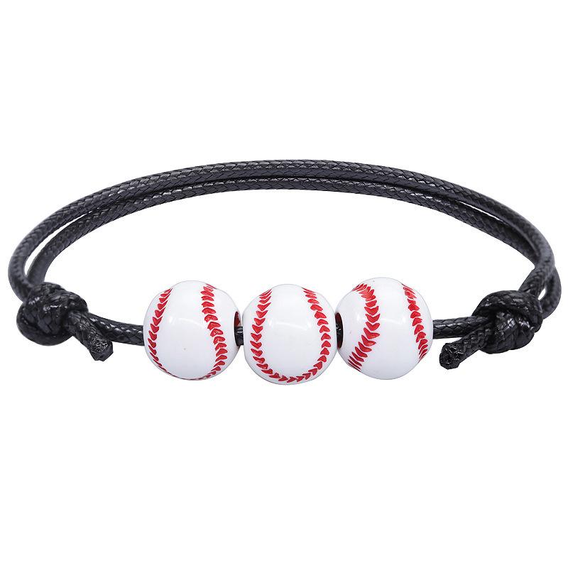Customized Sports Bracelet - Wax Cord Woven: Basketball, Baseball, Tennis, Rugby, and Football Wristband Jewelry