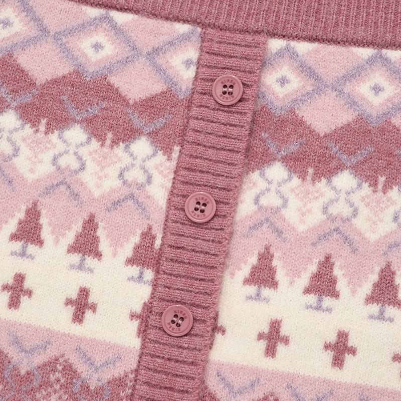 Kirsh Fair Isle Knit Mini Skirt [Salmon]