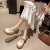 New Mesh Outer Wear Shoes Summer One Pedal Lazy Sandals Mary Jane Shoes Women's Bag Head Half Slippers 2025 Thick Sole