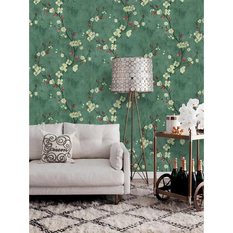 Flower Tree Peel and Stick Wallpaper Green Self Adhesive Contact Paper Removable Waterproof Contact Paper for Wall Home Decor