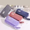 Corduroy Pencil Case Double Layered Pen Case 2 Compartments Pen Pouches Large Capacity Pencil Bag Travel Cosmetics Bag