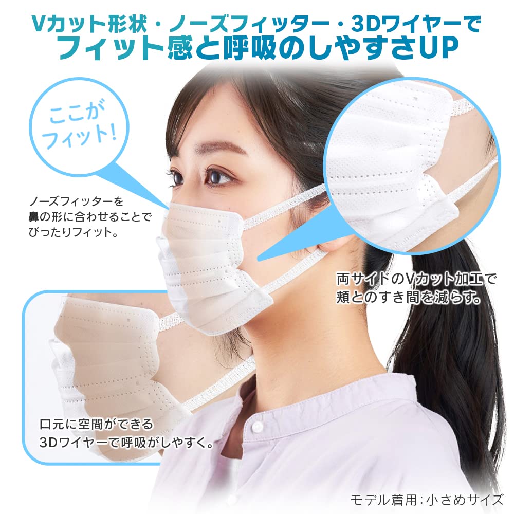 IRIS OHYAMA Nano Air Regular 50 Сделано из нетканого материала Удобная маска, Размер, Маски, Япония, Белый, Складчатая, Тканевая, Дышащая, PK-NI50L