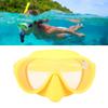 Scuba Diving Goggles Anti Fog Tempered Glass Snorkeling Dive Mask with Silicone Strap Foldable Panoramic View Swim Goggles Yellow