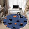 1pc Pumpkin Cats Office Round Area Rug, Under Office Chairs Bedroom Living Room Home Decor, Room Deco, Available in Various Sizes