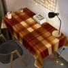 1 Piece of Brown-orange Checkered Rectangular Tablecloth, Machine Washable, Suitable for the Dining Tablezyc