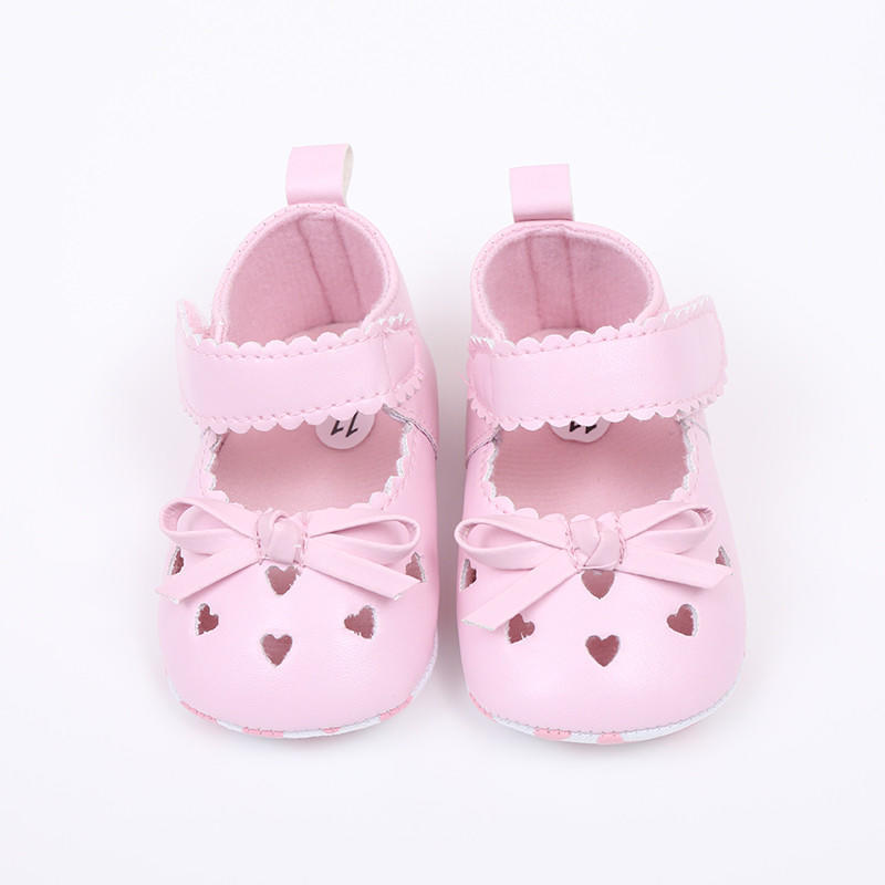 Newborn Infant Baby Girls Crib Shoes Soft Sole Anti-slip  Bowknot Shoes