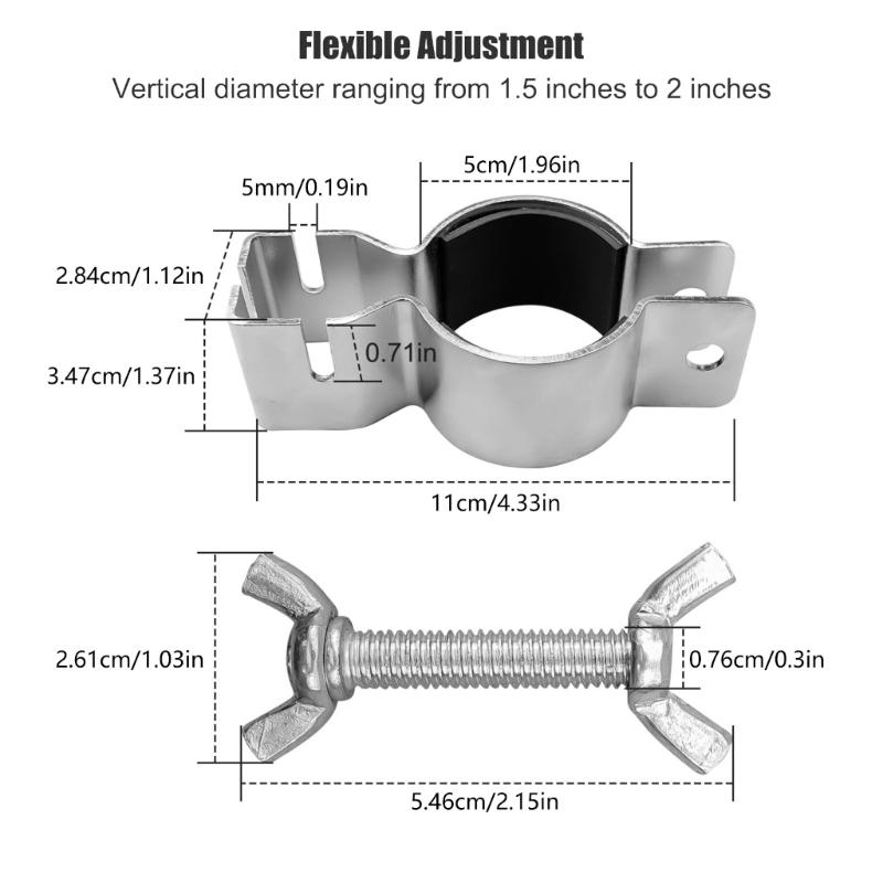 Pack of 2 Upright Clamps with Rubber Protections Adjustable Metal Clamps rusts Resistant Clamps Upgrades for Party Decors