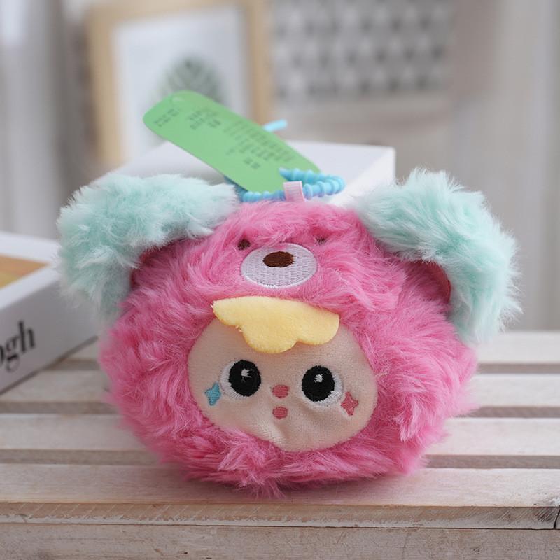 

Three Rabbit Baby Cartoon Coin Purse Plush Keychain Pendant For Kids And Teens Strawberry Bear