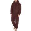 Men's Zipper Warm Plush Jumpsuit Warm Pajamas