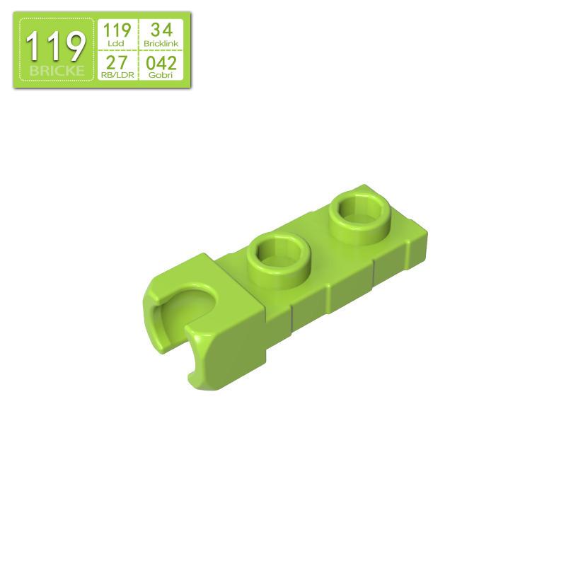 BRICKE 1x2 Single-Sided Socket Brick, Lego-Compatible, Small Building Block, Bulk Set (Part 14418) Pieces