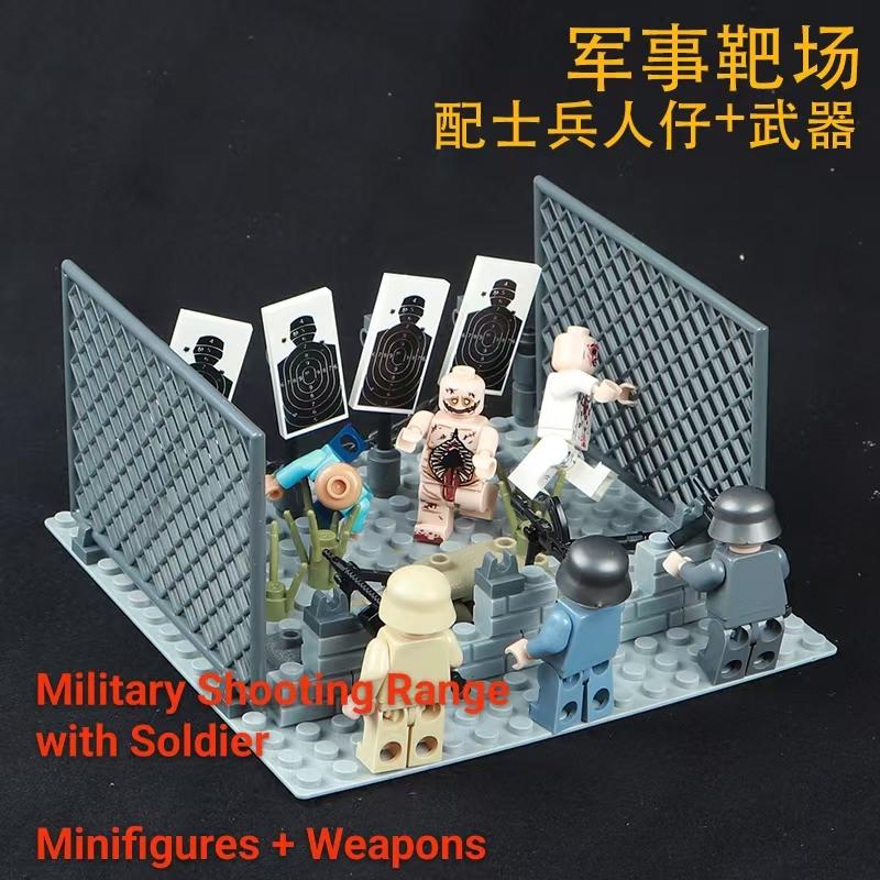 Compatible Military Base WWII Soldier Fortification Tower Patrol Soldier Assembly Toy for Boys