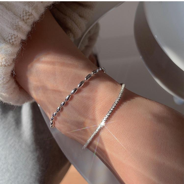 Handmade Baby's Breath Beaded Double-Layer Bracelet - High-End Cold Style for Girls