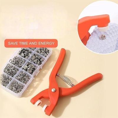Metal Snap Buttons with Fastener Pliers Tool Kit for Sewing Clothing Leather Crafting Craftsmanship DIY 9.5mm 0.37 Inch