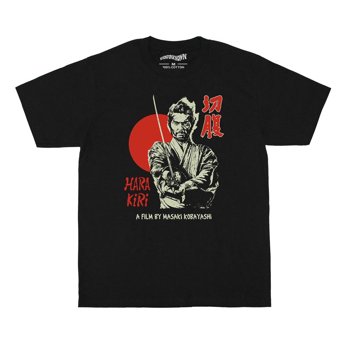 Harakiri TShirt Tatsuya Nakadai Japanese Movie Rashomon Seven Samurai Throne of Blood Cotton Unisexs Short Sleeves Shirt S