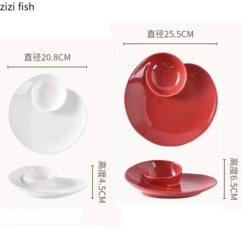 Irregular Ceramic Plate Snack Plate Dumpling Dish Dessert Dish Conch Shape Serving Plate Restaurant Molecular Cuisine Tableware