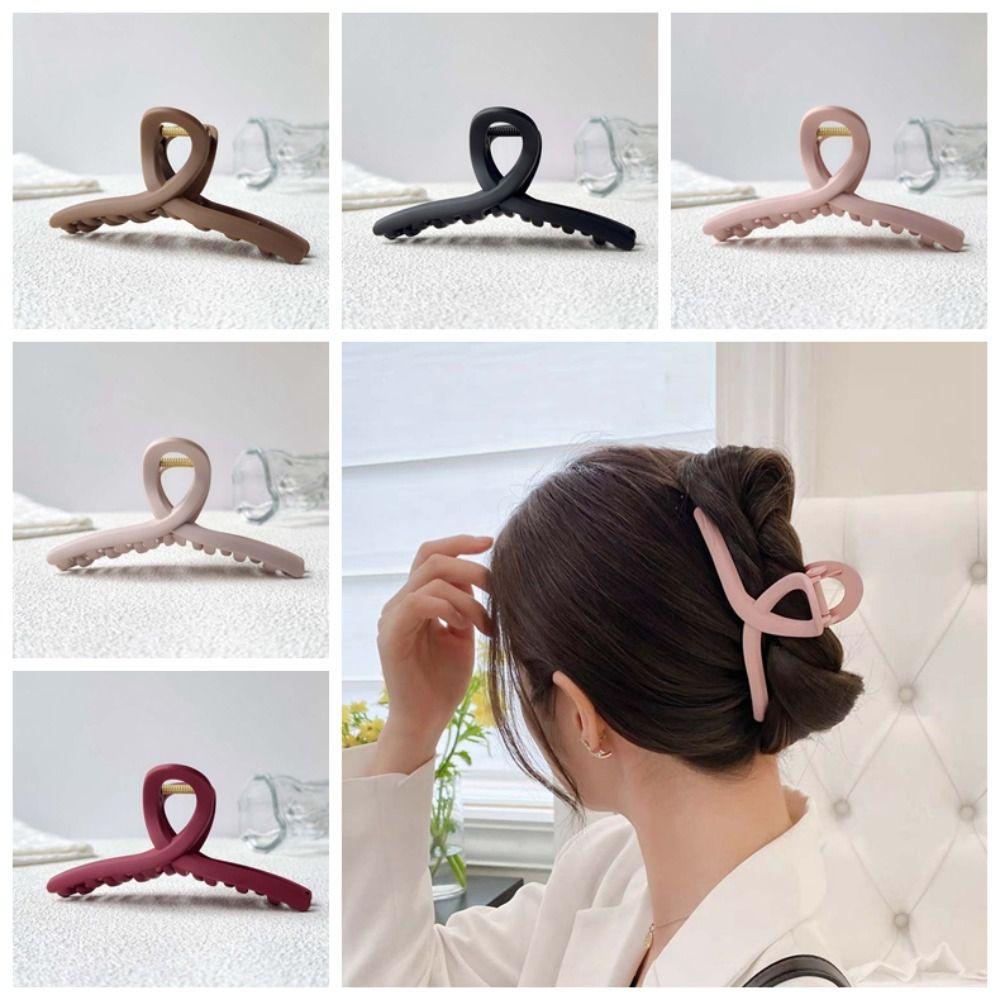 Korean Style Silicone Shark Clip Safe Straight Line Shaped Hair Claw Solid Color Shark Clip  Party