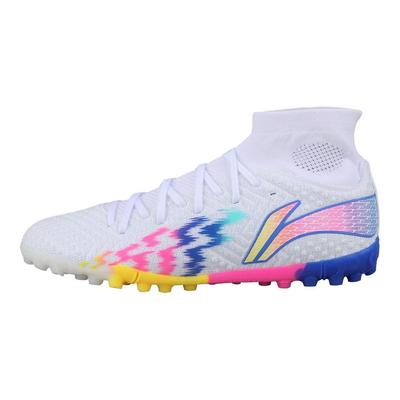 Li Ning Bequem Vielseitig TF (Gummistollen) Synthetisches Leder Stoßdämpfende Fußballschuhe Herren Fußballschuhe Blau Weiß Mehrfarbig YSTU021-2