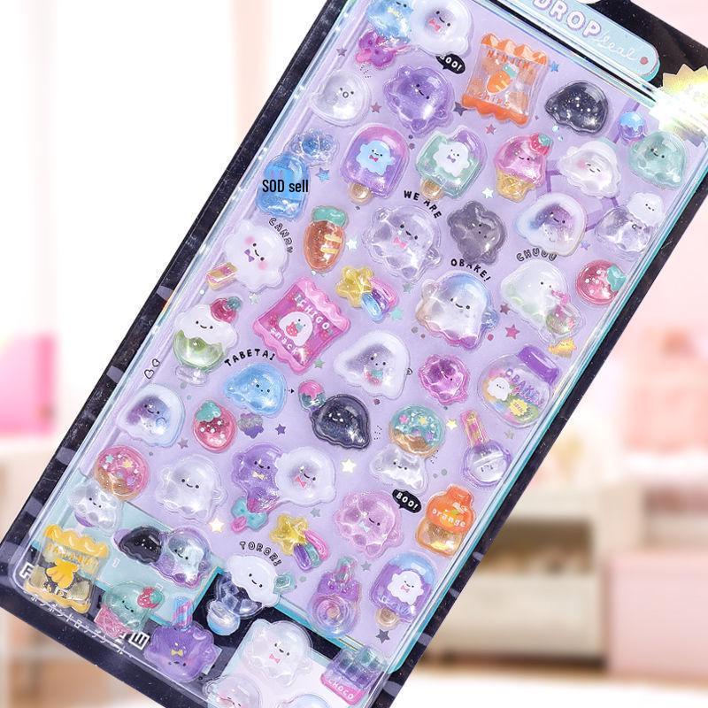 3D Embossed Japanese Cartoon Gem Stickers for Girls