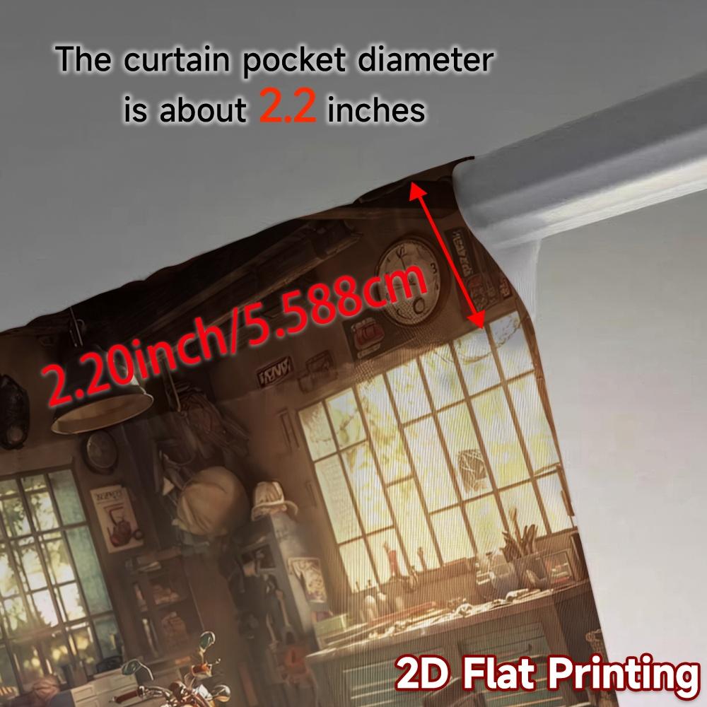 2pcs   2D FLAT PRINTING Curtains (Without Rod) Garage Haven Popular Minimalist Curtains Durable Polyester Curtains Gifts Perfect
