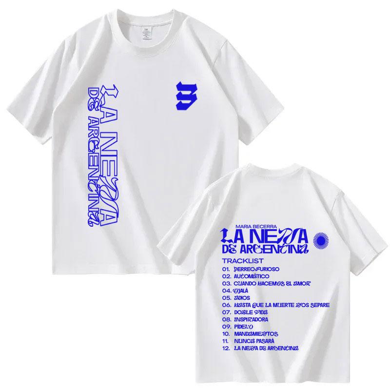 Singer Maria Becerra La Nena Album 2025 Fashion High Quality Oversized Tshrit Mens Women Shortsleeve Tshrits Casual Tops Unisex