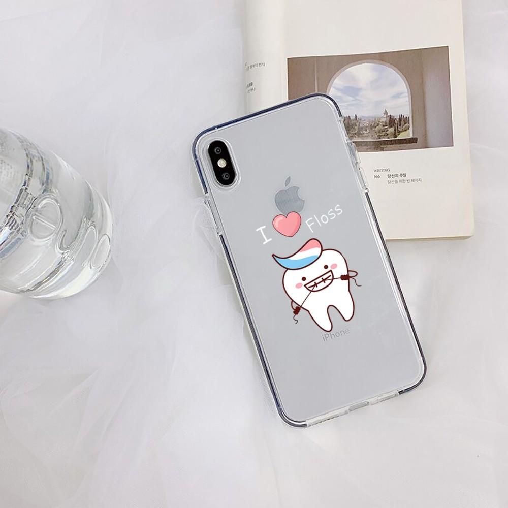 Zahnarzt Zahn Handyhülle Für iPhone 15 11 12 13 14 Mini Pro Max XR X XS TPU Klare Hülle Für 8 7 6 Plus SE 2020