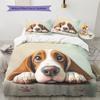 Basset Hound Pattern Bedding Home Decoration Birthday Gift (1 * Duvet Cover + 2 * Pillowcase, Without Core)