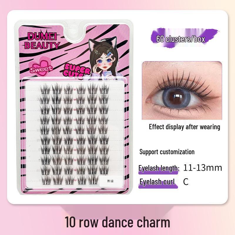 10-Row Autumn Leaf & Sunflower Faux Eyelashes - Flat, Glue-Free