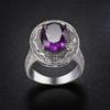 Women's Zircon Ring with Purplish-Red Gemstone: European & American Fashion Jewelry