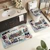 Franxx Collage 3Pcs Flannel Toilet Mat Set Bathroom Rug Bath Carpet Non Slip Home Decor Toilet 3 Pcs Bathroom Textile Set