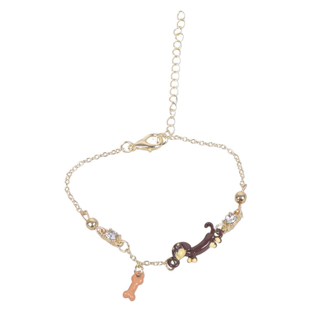 Handmade Dachshund Charm Bracelet Playful Dachshund Dog Bracelet Accessory Elegant Wrist Chain Charm for Pet Fans