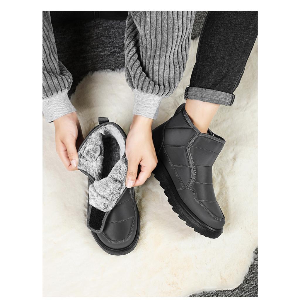 Men's Shoes with Plush and Thick Cotton Boots, Winter New Style with Plush Lining, Outdoor One Foot Casual Walking Snow Boots