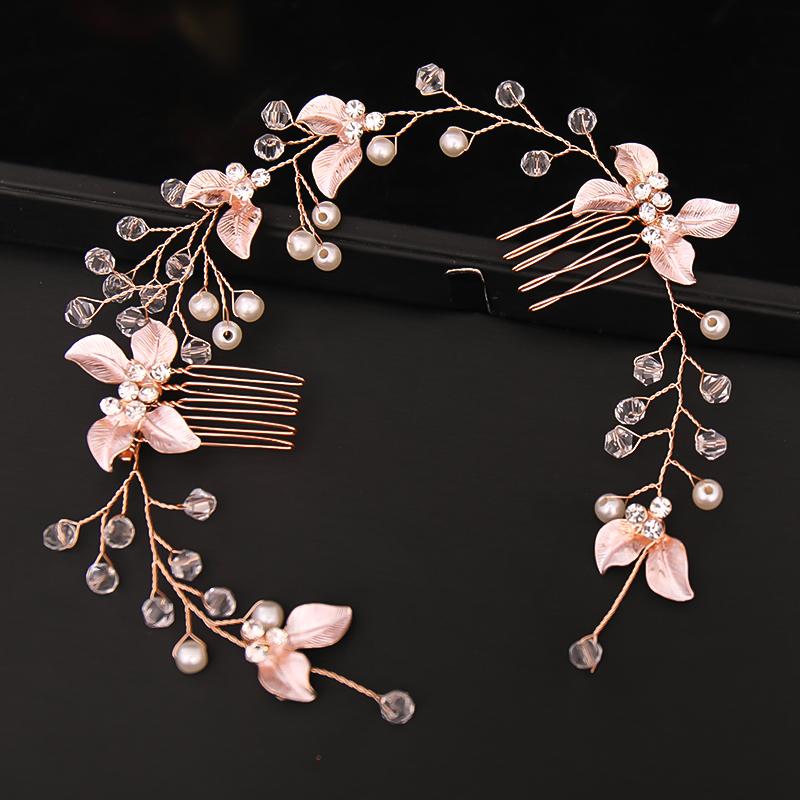 Bandeau Femme Strass Perle Accessoires Cheveux Mariage Pour Femmes Mariée Tiare Bandeau Bijoux Cheveux Couleur Argent Bandeau black
