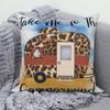 Decorative Cushion Covers Camping Bus Printed Pillow  Home Sofa Throw