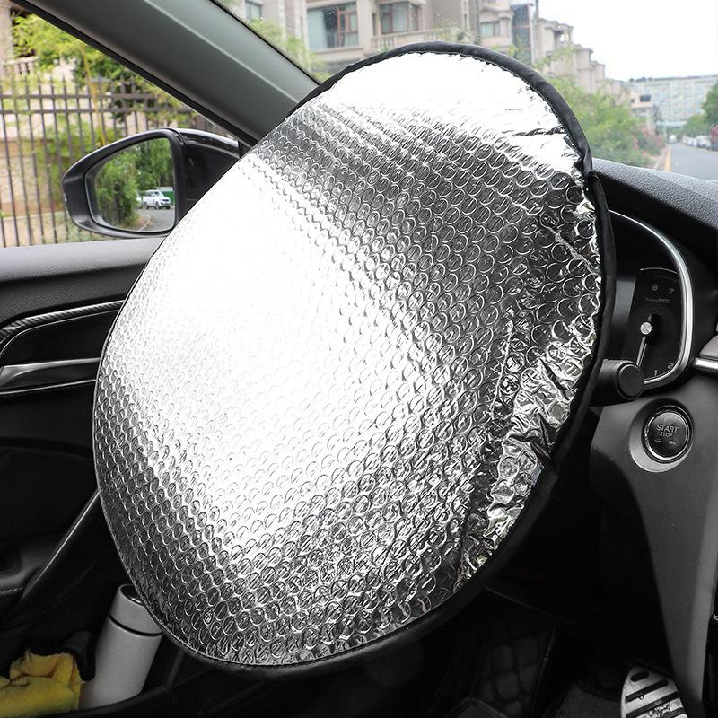 1 Piece Car Steering Wheel Cover Silver Thickened Sun Protection Foldable Anti-Uv Car Supplies Car Steering Wheel Sun Shade