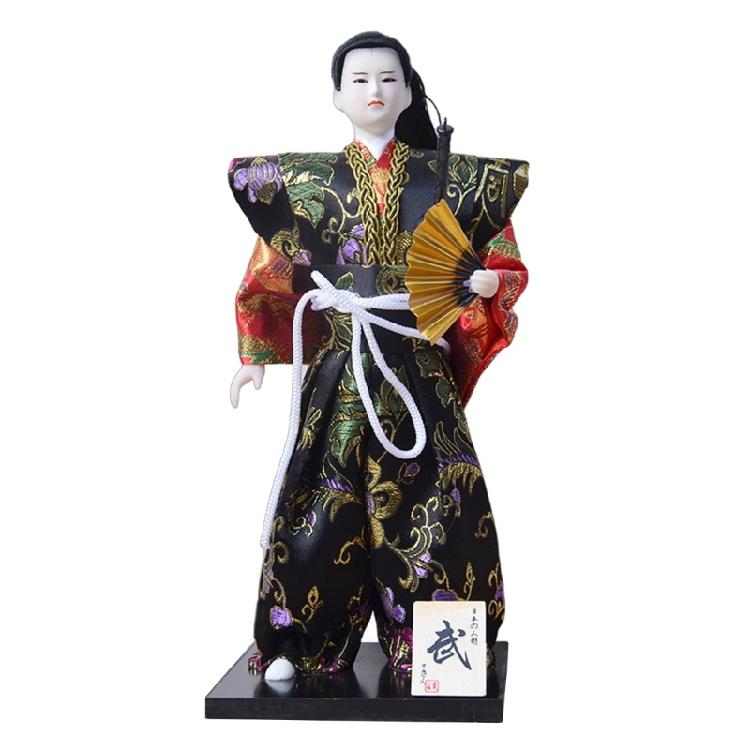 Traditional 12inch Japanese Samurais Dolls in Kimonos for Home Display and Collector's Item