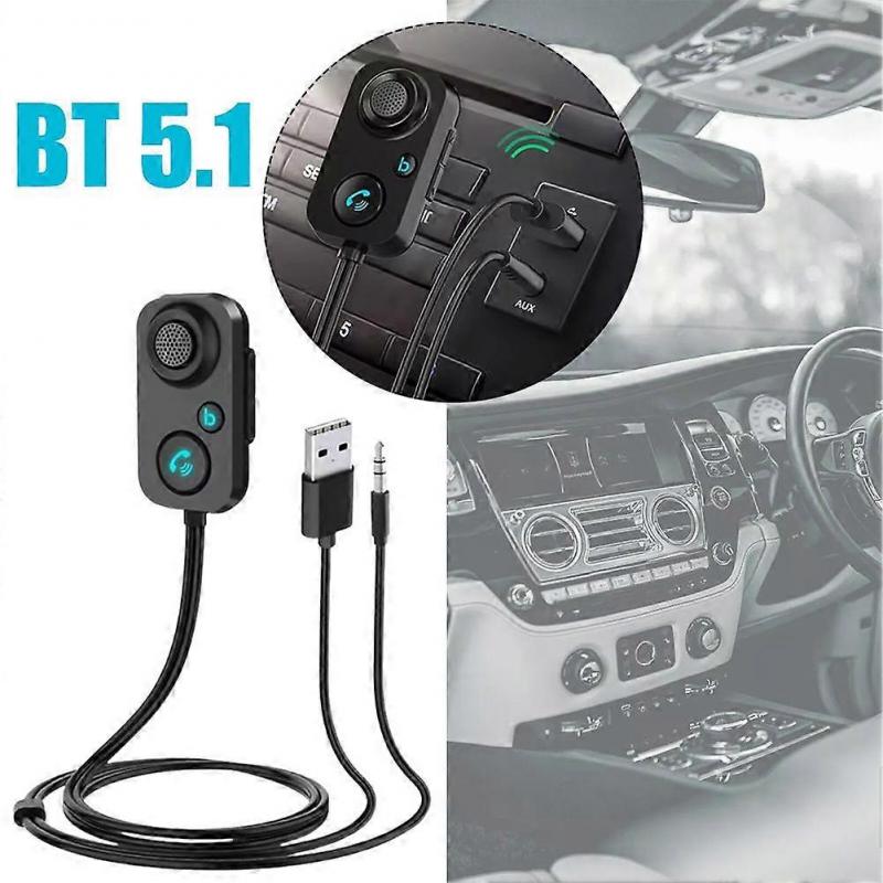 Wireless Bluetooth 5.1 Transmitter Receiver Car Music Audio 3.5 Mm Aux Adapter