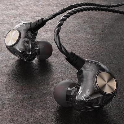 Transparent In-Ear Wired Earphone Subwoofer Stereo Bass Earbuds Sport Headset With Mic