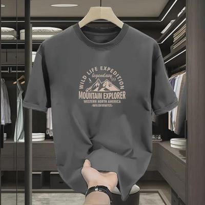 Men's 2025 Oversized American Retro Cotton T-Shirt - Loose, Trendy, Short Sleeve Summer Staple