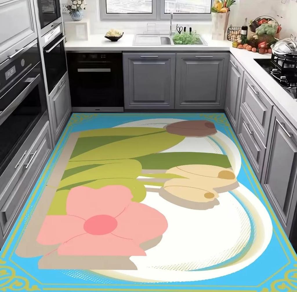 Modern Kitchen Washable Rug for Light Luxury Hallway and Simple Living Room Decor