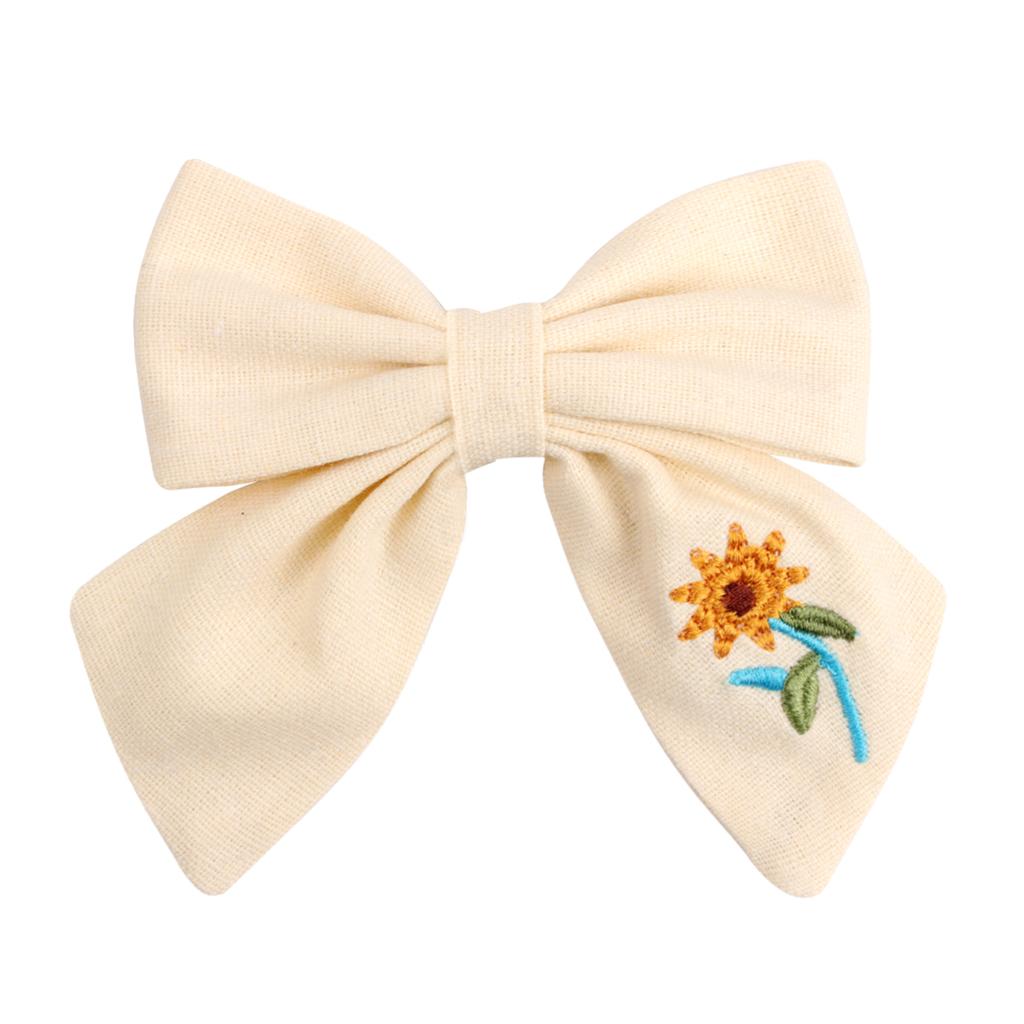 Embroidered Hair Clips Solid Flower Hairpins For Baby Girls Children Boutique Barrettes Handmade Hairgrips Kids Hair Accessories