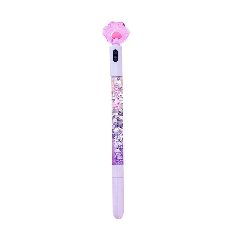 Penne Penna neutra da 0,38 mm con luce LED Penna gel zampa di gatto Penna firma Penna inchiostro nero Penna da scrittura