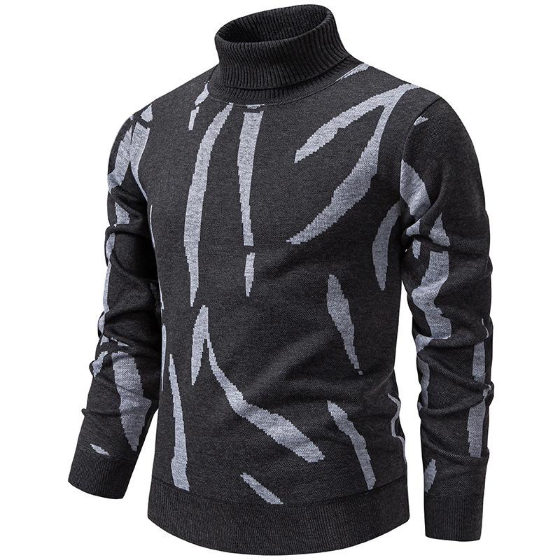 Men S Casual Pullover Fleece Knit Sweater High Neck