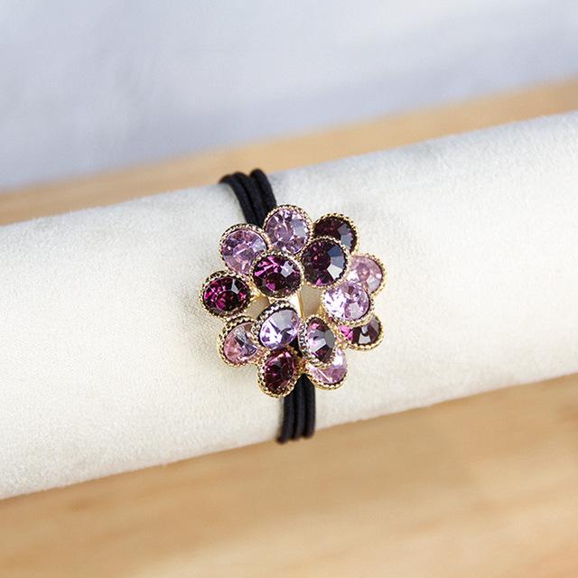 Korean Rhinestone Elegant Scrunchies Women Girls Elastic Hair Rubber Band Accessories Tie Hair Ring Rope Headdress