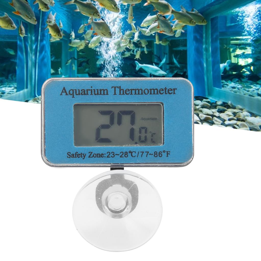 Aquarium Thermometer LCD Digital Waterproof Fish Tank Thermometer with Suction Cup for Water